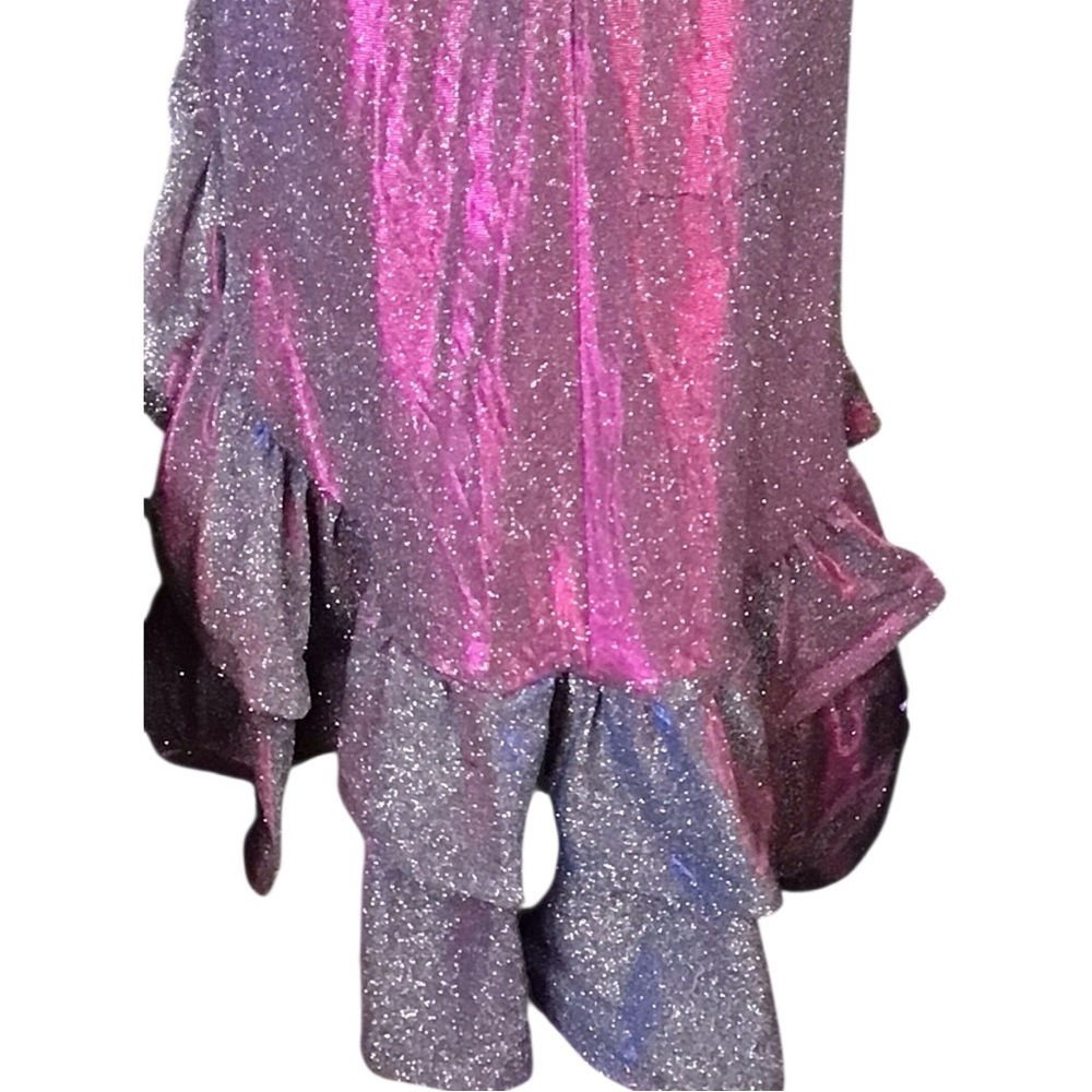 Betsy & Adam Pink and Silver Asymmetrical Sheath Dress NWT size 12P - Picture 5 of 10